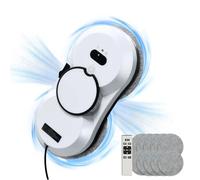 Robot Nettoyeur Vitres, 5600 PaRobot Laveur de Vitre Automatique, Navigation Intelligente, Télécommande, Système de Sécurité, Robot Lave Vitre pour Toutes Les Surfaces Lisses, avec 10 Chiffons(C)