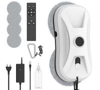 Robot Nettoyeur Vitres, 5600pa Robot Laveur de Vitre Automatique avec Double Jet d'eau et Atomisation par Ultrasons, 3 Modes de Nettoyage, Navigation Intelligente, pour Toutes Surfaces Lisses
