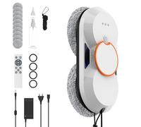 Robot Nettoyeur Vitres, 5600Pa Robot Laveur de Vitre Automatique avec Tank de 60ML et 8 Chiffons de Nettoyage, Pulvérisation Automatique, Navigation Intelligente, Télécommande, 3 Modes de Nettoyage