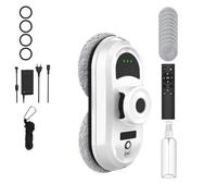 Robot Nettoyeur Vitres, 5600Pa Robot Laveur de Vitre Automatique avec Trois Modes de Nettoyage, Navigation Intelligente, Télécommande, Système de Sécurité et 10 Chiffons, pour Toutes Surfaces Lisses
