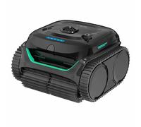 WYBOT C2 Aspirateur robot de piscine sans fil, nettoyage des parois et de la ligne de flottaison, double filtration, pour piscines creusées jusqu'à 1614 pi², noir et vert