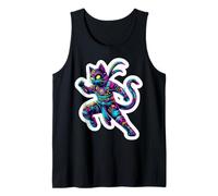 Robot Ninja Steampunk Chat Couleurs Vives Propriétaire Amoureux Débardeur