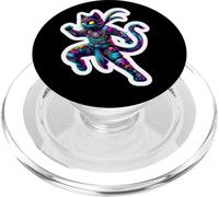 Robot Ninja Steampunk Chat Couleurs Vives Propriétaire Amoureux PopSockets PopGrip pour MagSafe