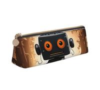 Robot Noir Trousse Crayon Triangle Trousses À Crayons Multifonctionnelle Boîte À Crayons Pour Bureau Femmes Travail