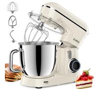 Robot Patissier 1300w Zurio 5.5L Batteurs Et Robots Portable à 10 Vitesses Avec Fonction De Fermentation Silencieuse, Avec Accessoires Crochet à PâTe, Fouet, PéTrin Argent (Cream)
