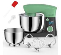 Robot Patissier 1500 W, Facelle 5,5L& 4,5L Robot Cuisine Multifonctions, 10+P Mixer Cuisine Professionnel Avec Fouet, Batteur, Crochet Pétrisseur et Protection Anti-Éclaboussures