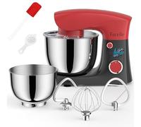 Robot Patissier 1500 W, Facelle 5,5L& 4,5L Robot Cuisine Multifonctions, 10+P Mixer Cuisine Professionnel Avec Fouet, Batteur, Crochet Pétrisseur et Protection Anti-Éclaboussures