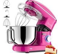 Robot Pâtissier 2000W Facelle Petit électroménager 6,2L,avec Crochet Pétrisseur,Batteur,Fouet à Fil,protection contre les éclaboussures,pour la cuisson,les gâteaux(Pourpre)
