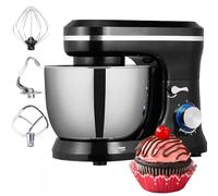 Robot pâtissier 3 en 1, 5 L, tête inclinable, 1200 W, 8 vitesses, grand fouet électrique avec crochet pétrisseur, palette et panier à œufs, idéal pour la pâtisserie.