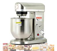 Robot pâtissier 3 en 1 avec crochet pétrisseur, fouet, batteur et bol mélangeur en acier inoxydable - Robot de cuisine professionnel pour la pâtisserie et les salades - Capacité de 7 L