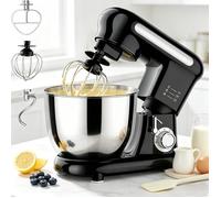 Robot pâtissier-6 vitesses-Bol mélangeur en acier inoxydable de 3 5 L -3 accessoires-Convient pour pétrir fouetter et mélanger