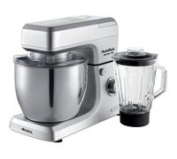 Ariete 1598 Pastamatic Gourmet Planetary, Pétrin avec Blender, Bol en Acier Inoxydable 7 L, Carafe en Verre 1,5 L, Fouet Électrique et Crochet, 1200 W, 6 Vitesses, Argent