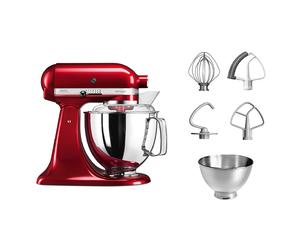 Robot pâtissier Artisan à tête inclinable 4,8 L 300 W rouge pomme d'amour 5KSM175PSECA Kitchenaid