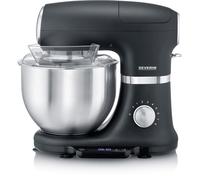 SEVERIN Robot de cuisine avec balance intégrée, robot pâtissier pour 3 kg de pâte ou 5,5 L, robot ménager robuste avec crochet à pétrir, batteur plat et fouet, 1 000 W, noir, KM 3898