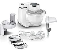 Robot pâtissier BOSCH Serie 2 MUMS2AW21- 700 W - 4 vitesses - 3,8 L - 3 disques - hachoir a viande - Blanc