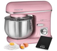 Robot Pâtissier Boulangerie Cuisine Ménager Multifonction Bol 5L Bomann KM 6030 1100W Rose