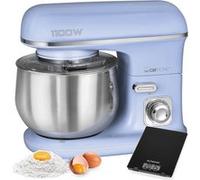 Robot Pâtissier Boulangerie Cuisine Ménager Multifonction Bol 5L, Bomann, KM 6030 B, 1100, Bleu Bleu G