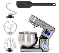 Robot Pâtissier Boulangerie Cuisine Ménager Multifonction Bol Inox 5L 6 Vitesses, Mesko, MS4228, 2000, Argent Argent G