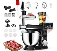 Robot pâtissier électrique 8 en 1 avec cuve de fermentation de 8 L, écran LED et accessoires multiples pour la pâtisserie, la cuisine et la fabrication de pâtes.