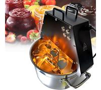 Robot pâtissier électrique pour confitures et sauces, 10 L, en acier inoxydable, avec double pale de mélange, ventilateur auxiliaire et éclairage.