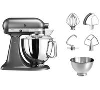 Robot pâtissier KITCHENAID 5KSM175EMS gris étain, 4,8 L, bol avec poignée + bol 3 L, batteur souple et couvercle