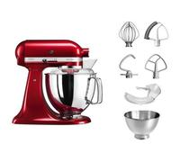 Robot pâtissier KITCHENAID 5KSM175PSECA Pomme d'Amour, 4,8 L, bol avec poignée + bol 3 L, batteur souple et couvercle