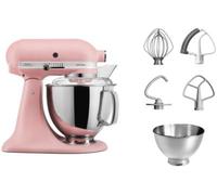 Robot pâtissier KITCHENAID 5KSM175PSEDR rose poudré, 4,8 L, bol avec poignée + bol 3 L, batteur souple et couvercle