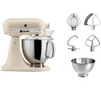 Robot pâtissier KITCHENAID 5KSM175PSEFL graine de lin, 4,8 L, bol avec poignée + bol 3 L, batteur souple et couvercle