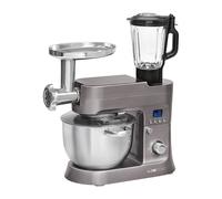 Clatronic Robot de cuisine KM 3674, 4-en-1, 1200 W, 6,2 L, écran LCD, finition titane