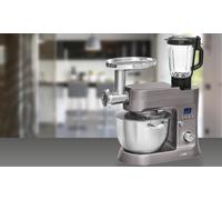 Clatronic Robot Multifonction Professionnel - Robot Pâtissier 4 en 1 - Pieds à Ventouse - Robot Multifonction 4 en 1 - KM 3674 titan