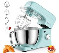 Robot Pâtissier Multifonction, Facelle 1300W Robot Patissier, 10 vitesses avec pulse Robot Petrin Professionnel, Robot de Cuisine avec bol 5,5L, Fouet, Crochet à pâte et Batteur plat (Bleu)