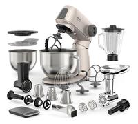 Robot pâtissier multifonction Sencor STM 7651WS Gordon - Pétrin, hachoir et blender - 2 bols inox - Moteur 1500 W - Argenté