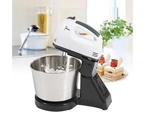 Robot pâtissier, pétrisseur, pâte, acier inoxydable, machine à pâte, batteur à main, gâteau, fouet, mixeur plongeant, bol, 100 W, 7 vitesses, mini crème aux œufs, agitateur