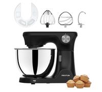 PRIXTON Robot Pâtissier KR350 2000 W avec Bol en Acier Inoxydable 8 L, 6 Vitesses + Mode Manuel, Pétrir, Mélanger et Fouetter, Accessoires en Aluminium et Acier Inoxydable