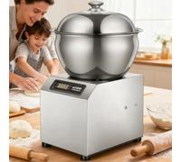 Robot pâtissier professionnel sur socle avec cuve en acier inoxydable, 1800 W, double rotation, couvercle et minuterie, pétrin à spirale électrique pour restaurants, boulangeries et pizzeria