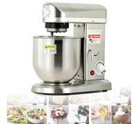 Robot pâtissier professionnel sur socle, bol en acier inoxydable, robot de cuisine électrique robuste avec 3 vitesses réglables, crochet pétrisseur et fouet inclus, 5 L