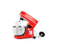 KitchenCook Robot pétrin 5 l, 1300 W, 6 intensités, bol inox amovible, crochet + fouet, rouge