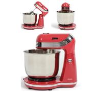 Robot Pâtissier - Rouge - 3L - 250W - 6 Vitesses - Bol Inox