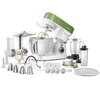 Sencor Robot Pâtissier multifonctions, Robot de Cuisine Surpuissant, Moteur 1200W,avec Éclairage Led, 6 Vitesses, Puls et 2 programmes NutriSmart, Kit Accessoires complets - Vert 3780