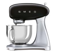 Smeg Robot pâtissier SMF02BLEU 800 W 4,8 L 10 vitesses avec batteur plat, crochet, couvercle – Noir