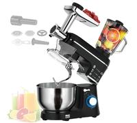 Robot pâtissier vertical sur socle 10 L - Multifonctionnel 1400 W avec bol mélangeur, crochet pétrisseur, fouet, batteur et couvercle anti-éclaboussures pour la cuisine