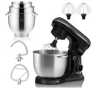 ZEEGMA PLANEET TRIO Robot Pâtissier 1500 W Robot de Cuisine Multifonctionnel avec 3 Bols de 4 l, 4,5 l et 5,2 l, 10 Vitesses Mixeur avec Crochet, Agitateur, Fouet, Couvercle Doseur (Noir)