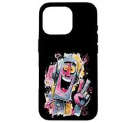 Robot Peace Graffiti Pop Personnage Graphique Art Happy Sign Coque pour iPhone 16 Pro
