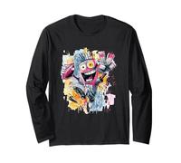 Robot Peace Graffiti Pop Personnage Graphique Art Signe Geste Manche Longue