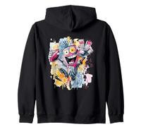 Robot Peace Graffiti Pop Personnage Graphique Art Signe Geste Sweat à Capuche