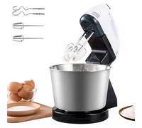 Robot pétrisseur avec bol mélangeur en acier inoxydable, 1,7 l, batteur à main avec 7 vitesses, mini batteur à crème aux œufs, robot de cuisine multifonction avec crochet mélangeur, crochet pétrisseur