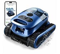 Robot Piscine Sans Fil Nettoyage du Fond,des Parois et de la Ligne d' Eau,180 Min&Convient Aux Piscines Jusqu'à 2150 Pieds Carrés