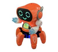 Robot Poulpe - ABS Musique Danse | Marche électrique LED colorée 17x13,5 cm | Divertit les avec des lumières, de la musique et de la danse pour les vacances, une utilisation amusante en intéri