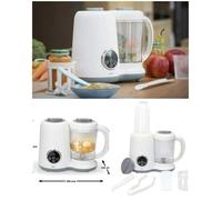 Robot Pour Repas Bébés 5 En 1 Blanc - 300w - Stérilisation -Chauffe-Biberon-Cuiseur Vapeur Multicolore