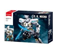 Sluban Briques de construction Robot PR Mecha, 561 pièces, armure futuriste, membres mobiles, Blanc